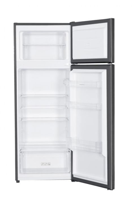 Frigider cu Două Uși HEINNER HF-H2206BKF+, 206 L, Clasa F, Congelator 37 L, Termostat Reglabil, LED, Uși Reversibile, H 143 cm, Negru. [2]