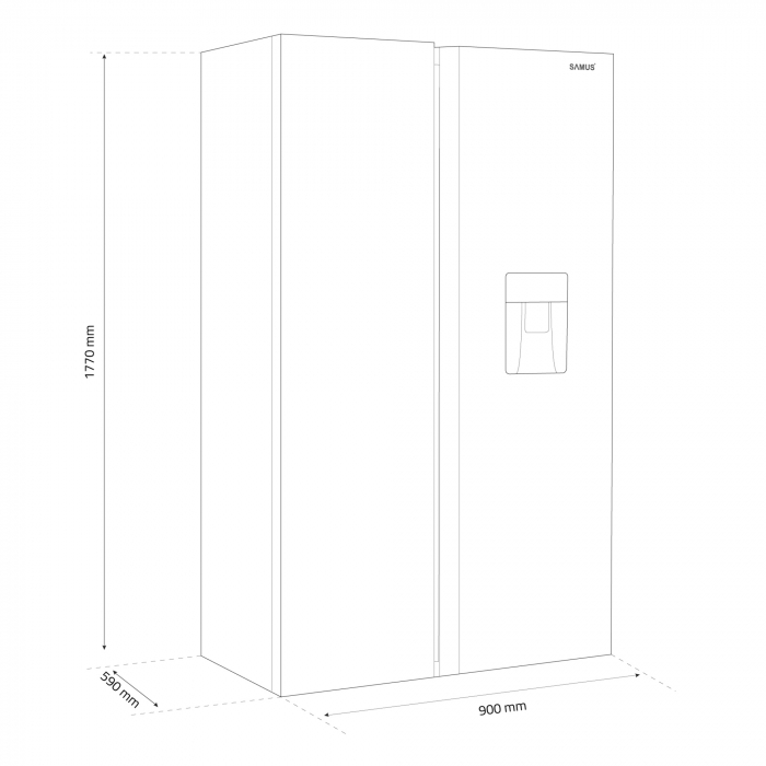 Frigider side by side, 2 usi, 439L, Samus SSBX-559NFDE [3]