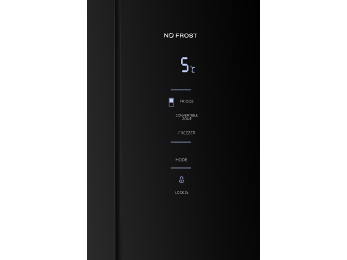 Frigider Side by Side, capacitate 466L, Full No Frost, motor inverter, zona convertibila,  display LED, H 180 cm, Sticla Negru, TESLA [14]