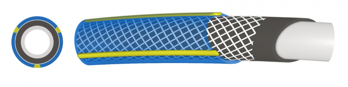 Furtun gradina BLUEBOS PLUS 1" 50m 4 straturi, clasa 3 rezistenta, insertie, Micul Fermier GF-2120 [3]