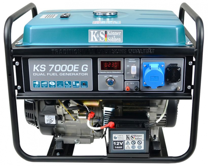 Generator de curent, 5.5KW, benzina + GPL, Hibrid, 4 timpi, KONNER & SOHNEN - KS-7000E-G [2]
