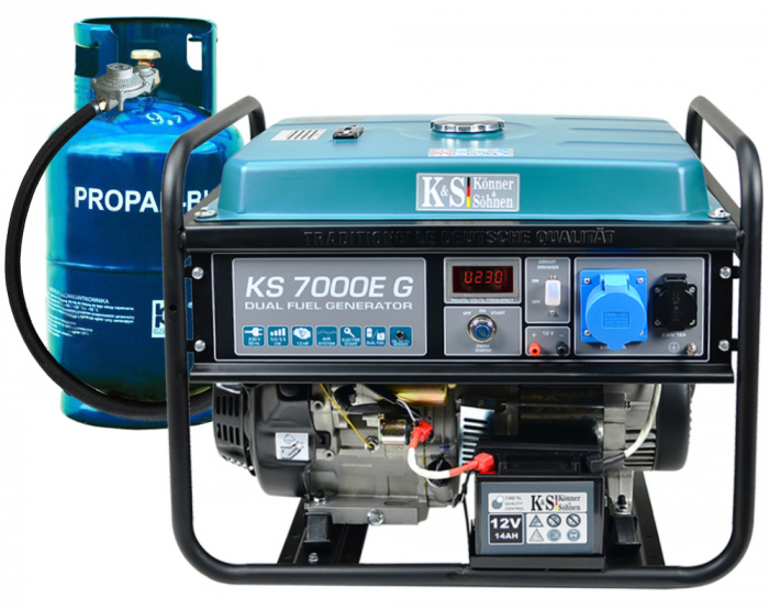 Generator de curent, 5.5KW, benzina + GPL, Hibrid, 4 timpi, KONNER & SOHNEN - KS-7000E-G [4]