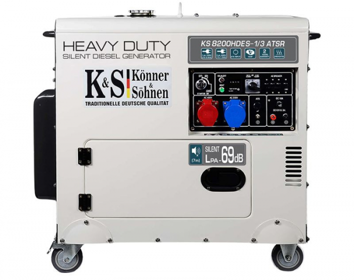 Generator de curent, Diesel, 6.5KW, 230-380V, HEAVY DUTY - INSONORIZAT - KONNER & SOHNEN - KS-8200DE-1/3-HD-ATSR [2]