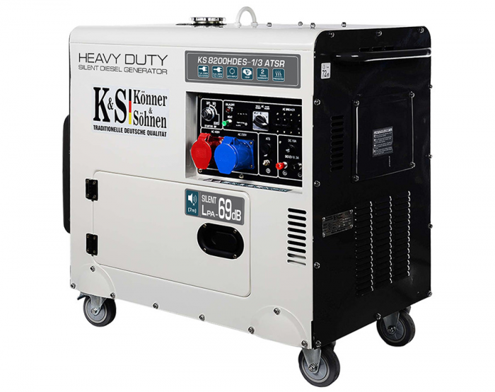 Generator de curent, Diesel, 6.5KW, 230-380V, HEAVY DUTY - INSONORIZAT - KONNER & SOHNEN - KS-8200DE-1/3-HD-ATSR [3]