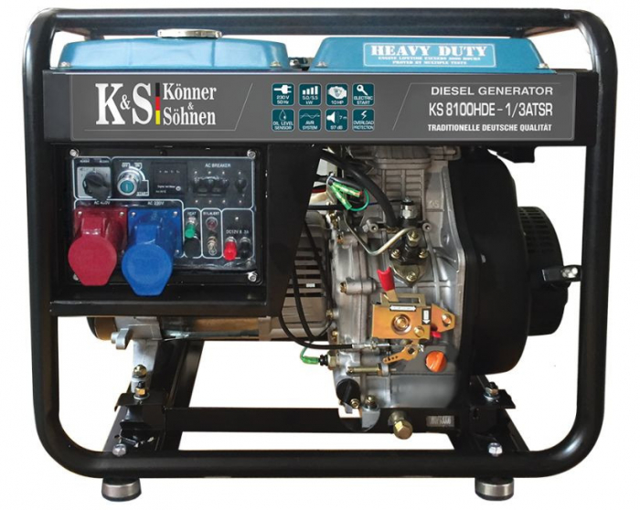 Generator de curent, Diesel, 6.5KW, 230-400V, HEAVY DUTY- KONNER & SOHNEN - KS-8100DE-1/3-HD-ATSR [2]
