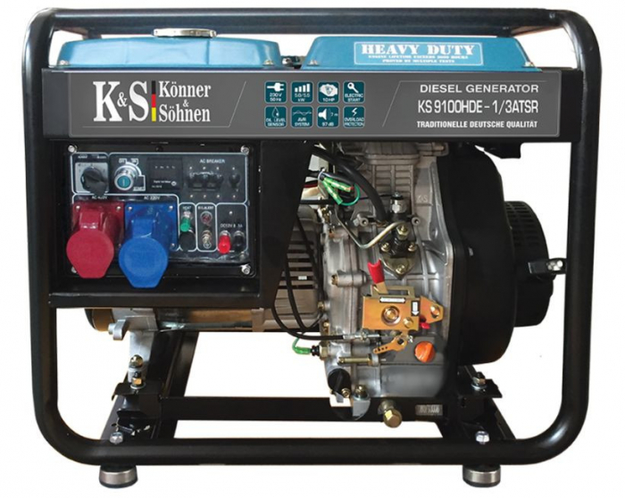 Generator de curent, Diesel, 7.5KW, 230-400V, HEAVY DUTY - KONNER & SOHNEN - KS-9100DE-1/3-HD-ATSR [2]