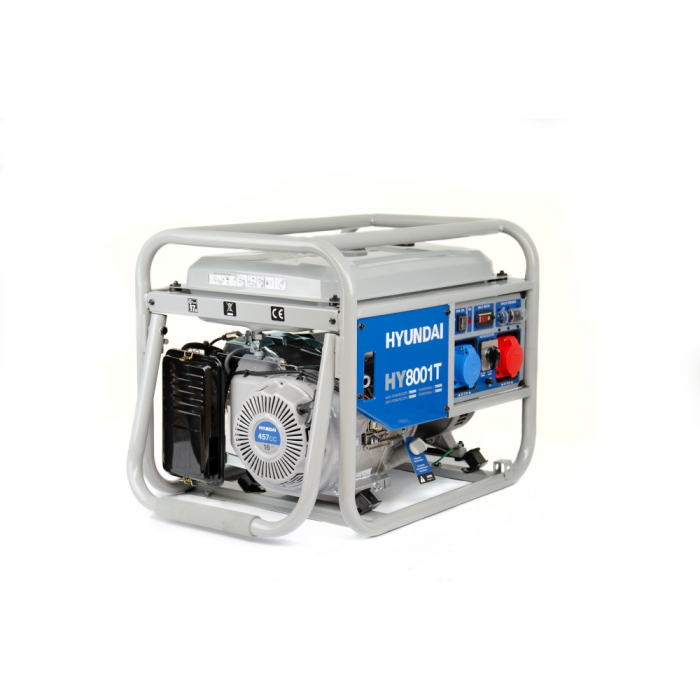 Generator de curent, trifazat, 230-380V, 7.5 KW, motor 4 timpi, senzor ulei, AVR, Hyundai HY-8001T [2]