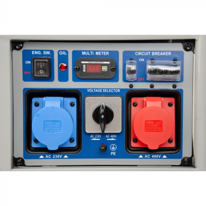 Generator de curent, trifazat, 230-380V, 7.5 KW, motor 4 timpi, senzor ulei, AVR, Hyundai HY-8001T [3]