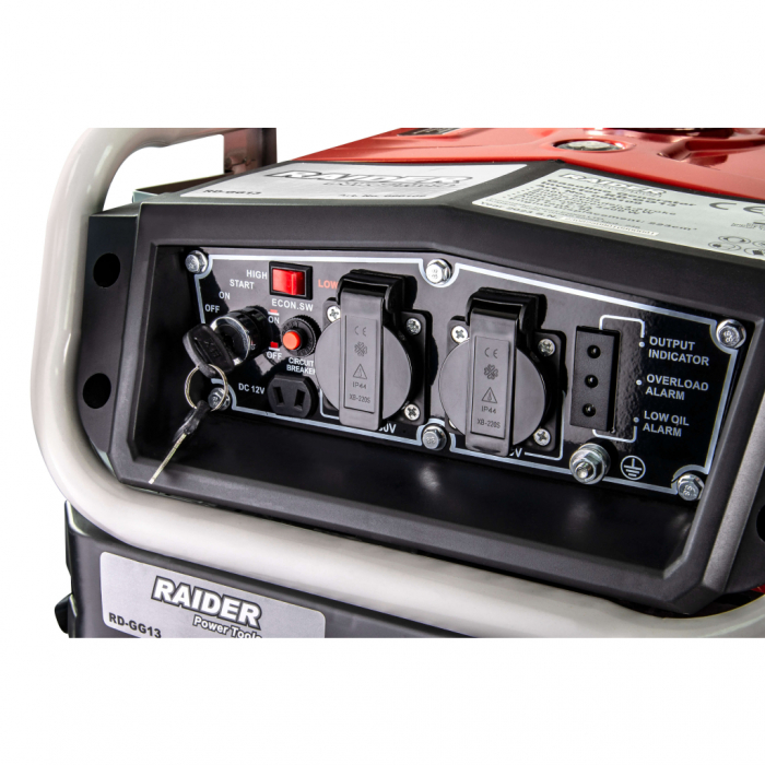 Generator pe benzina, pronire la cheie, putere 4.5 KW, motor 4 T, monofazat, 230V, inverter, RAIDER [3]