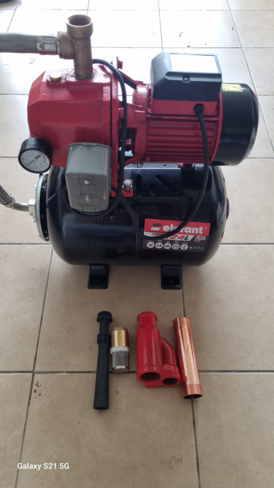 Hidrofor, 25L rezervor, 750W, adancime 25m, 80L/min, ejector, Elefant AutoDP255, RESIGILAT [2]