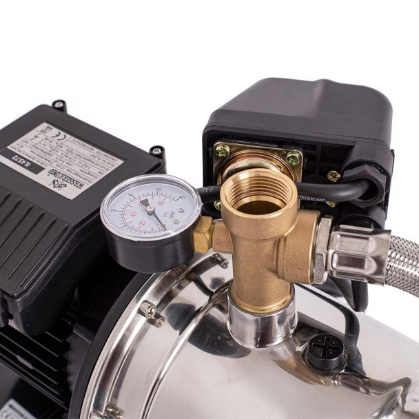 Hidrofor cu pompa autoamorsanta Wasserkonig, corp inox, putere 1300 W, 9 m, debit 4920 l/h, inaltime refulare 55 m, vas de expansiune 24 litri [6]