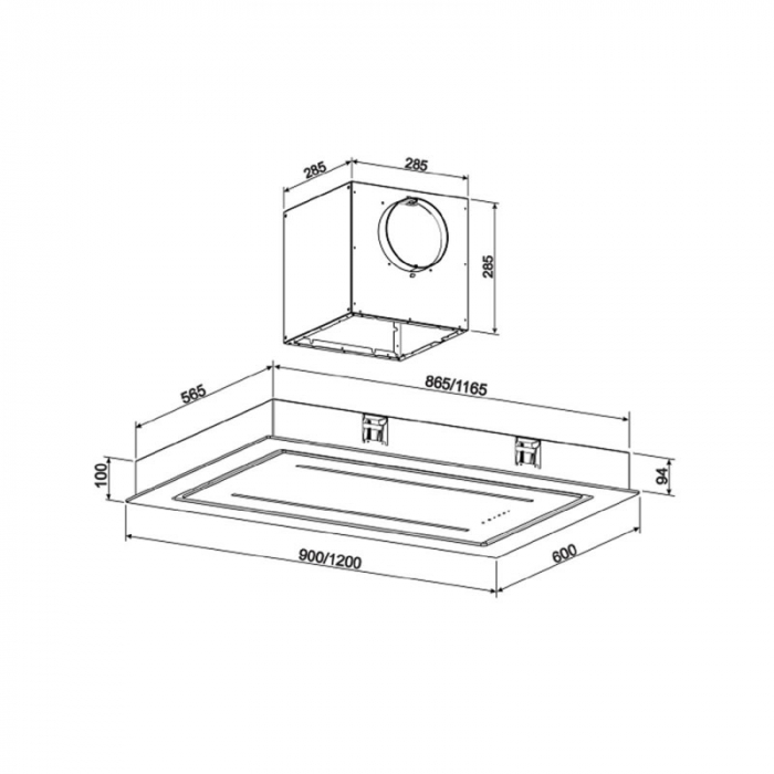 Hota de tavan Tornado Blizzar 1200 (90), clasa A, 1 motor Turbo, latime 90 cm, 4 viteze, absorbtie 1200 m3/ora, filtru anti-grasimi aluminiu 5 straturi, Alb [6]