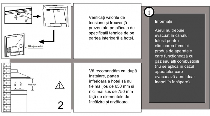 Hota decorativa, 60cm, 1 motor, 382 m3/h, 3 trepte, filtre aluminiu, INOX, Samus [2]