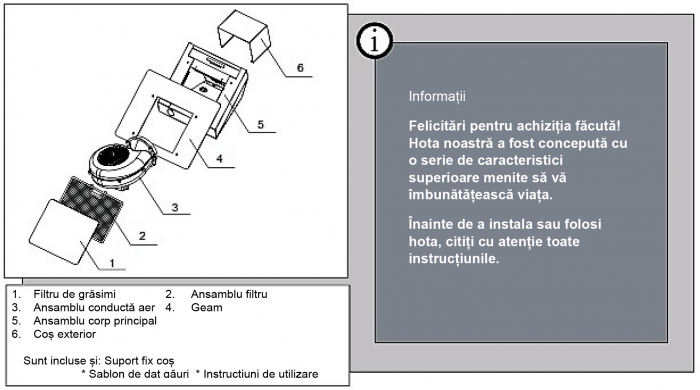Hota decorativa, inclinata, 60cm, sticla, 1 motor, 398 m3/h, 3 trepte, Samus [2]