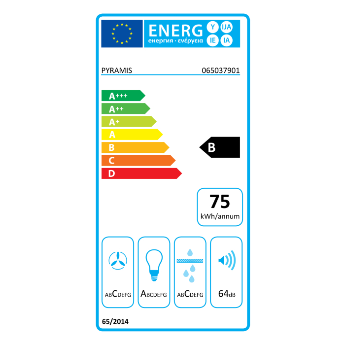 Hota decorativa, inox, 1 motor, 3 + 1 viteze, Turbo, absorbtie 600 m³/h, latime 90 cm, PYRAMIS [5]