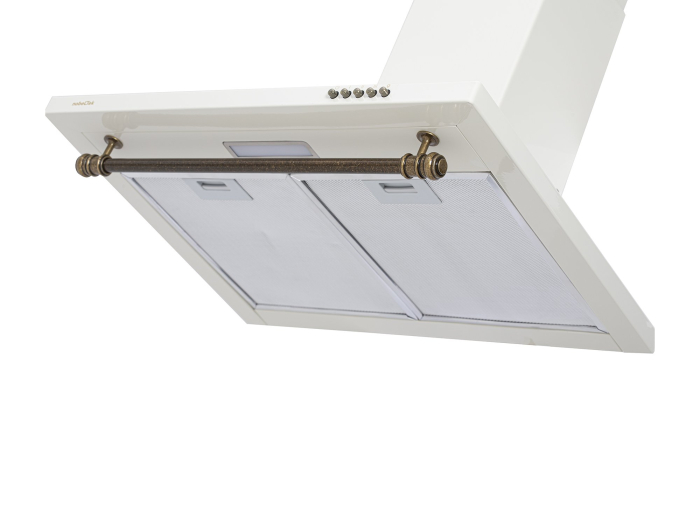 Hota decorativa, rustica, 1 motor, 400 m3/h, 60 cm, filtre aluminiu, lumina Led, crem, NOBELTEK [3]