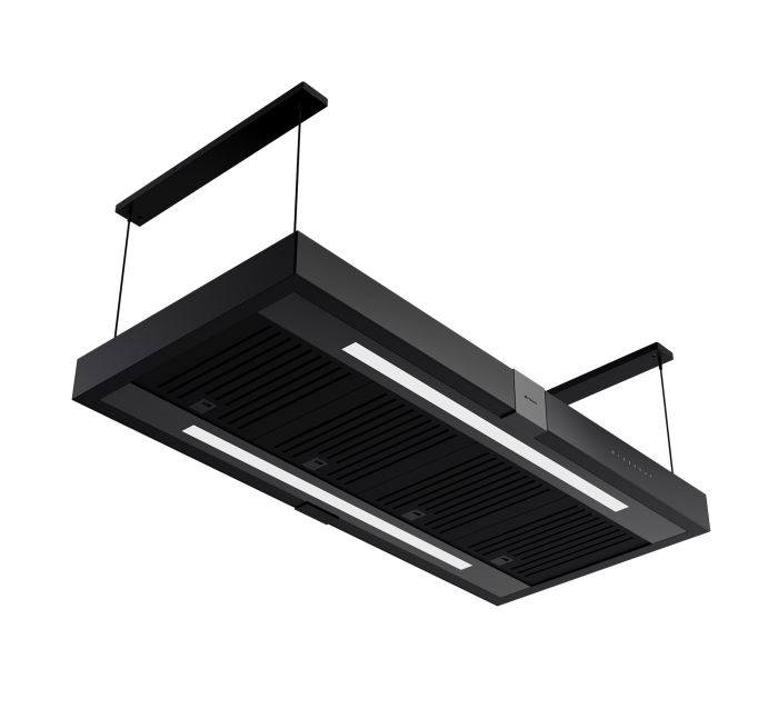 Hota decorativa tip insula, sticla neagra, 5 viteze, clasa A, telecomanda, touch control, 945 m³/h, Pyramis Black Glass [2]