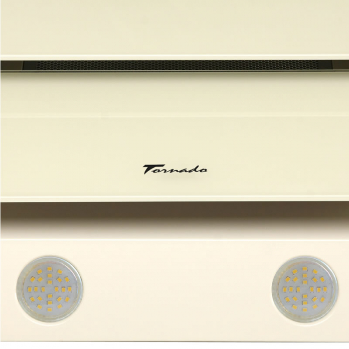 Hota Decorativa Tornado Megas 1200 (60) LED, clasa A, 1 motor Turbo, latime 60 cm, 4 viteze, absorbtie 1200 m3/ora, filtru anti-grasimi aluminiu 5 straturi, Bej [4]