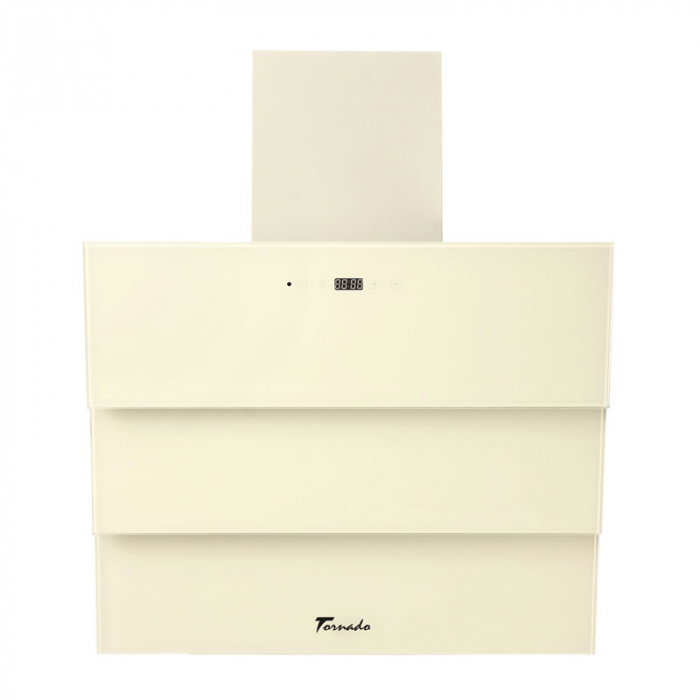 Hota Decorativa Tornado Megas 1200 (60) LED, clasa A, 1 motor Turbo, latime 60 cm, 4 viteze, absorbtie 1200 m3/ora, filtru anti-grasimi aluminiu 5 straturi, Bej [2]