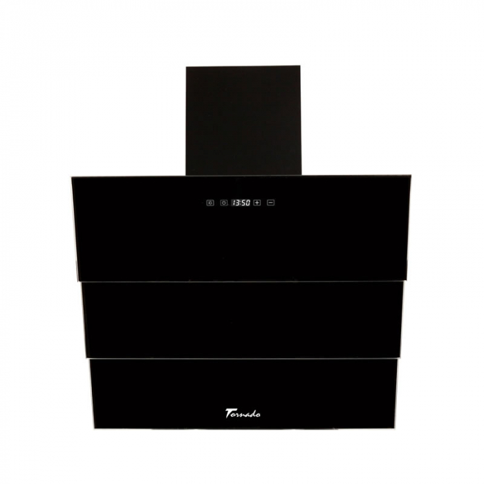 Hota Decorativa Tornado Megas 1200 (60) LED, clasa A, 1 motor Turbo, latime 60 cm, 4 viteze, absorbtie 1200 m3/ora, filtru anti-grasimi aluminiu 5 straturi, Negru [2]