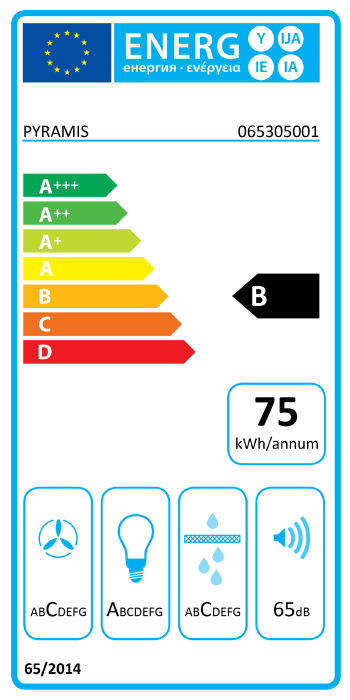 Hota incorporabila, 3 viteze, Turbo, latime 52 cm, absorbtie 580 m³/h, lumina LED, Gri, PYRAMIS [3]