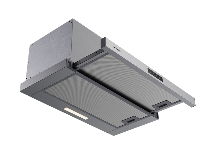 Hota telescopica, 1 motor, 4 viteze, 60 cm, absorbtie 760 m³/h, TURBO, filtre aluminiu, touch control, Inox, PYRAMIS [2]