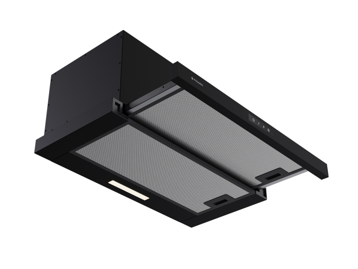 Hota telescopica, 1 motor, 4 viteze, 60 cm, absorbtie 760 m³/h, TURBO, filtre aluminiu, touch control, negru PYRAMIS [2]