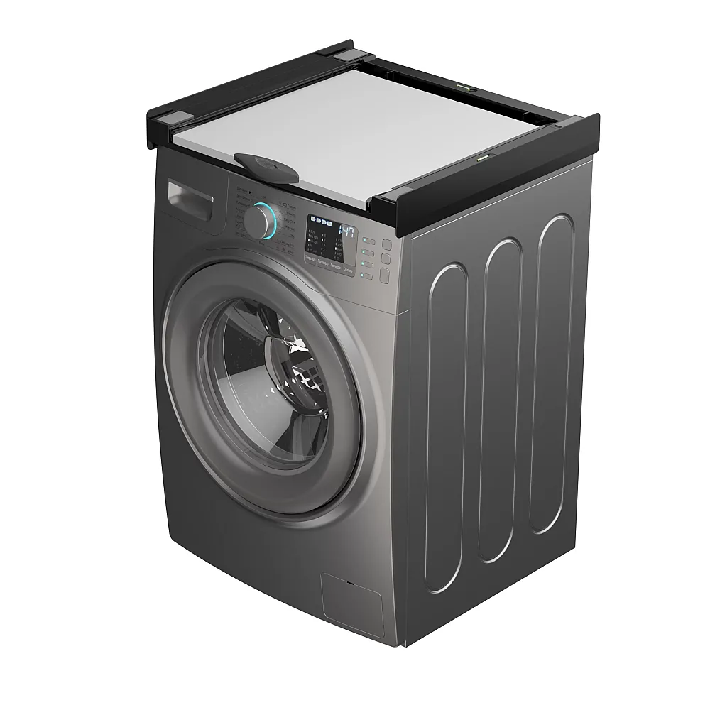 Kit suprapunere universal pentru masini de spalat, uscatoare, chinga fixare, suport haine retractabil, negru, MELICONI TORRE DARK [3]