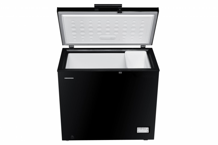 Lada frigorifia, compresor inverter, capacitate 198 L, congelare rapida, roti, Negru, HEINNER [4]
