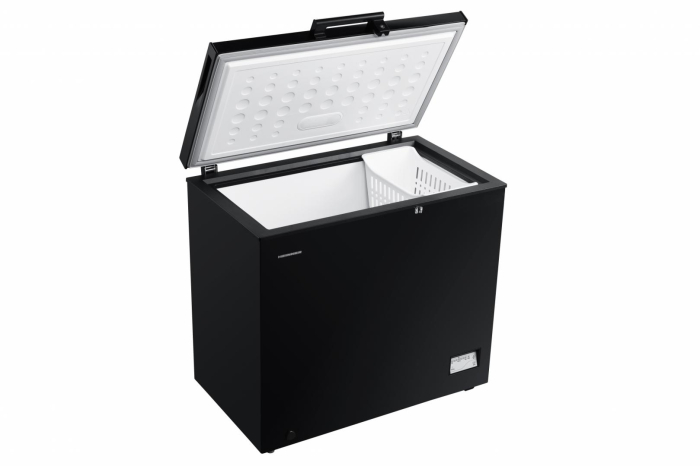 Lada frigorifia, compresor inverter, capacitate 198 L, congelare rapida, roti, Negru, HEINNER [3]