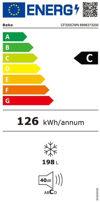 Lada frigorifica, capacitate 198 L, clasa C, raft interior metalic, Alb, BEKO [6]