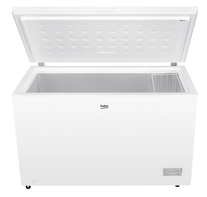 Lada frigorifica, capacitate 371 L, clasa E, raft interior metalic, conditii extreme, roti deplasare, lumina LED, Alb, BEKO [3]