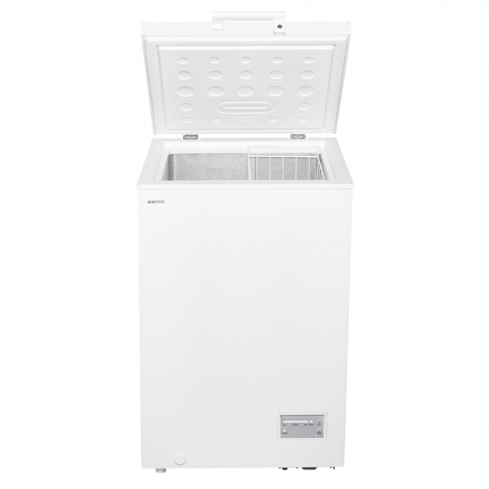 Lada frigorifica, capacitate 98 L, fast freeze, convertibil frigider, termostat, interior aluminiu, roti deplasare, Alb, ALBATROS [1]