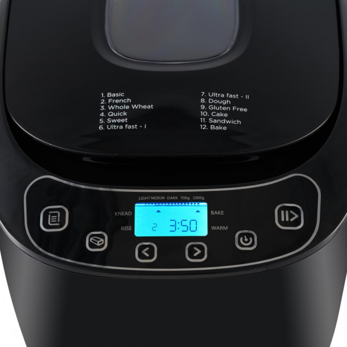 Masina de facut paine, 12 programe, capacitate 700-1000g, 550W, FRAM FBM-900BK [2]