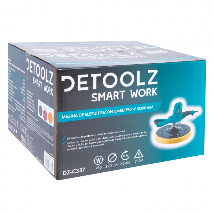 Masina de slefuit, beton umed, 750W, Ø390 mm, viteza variabila, Detoolz DZ-C337 [16]