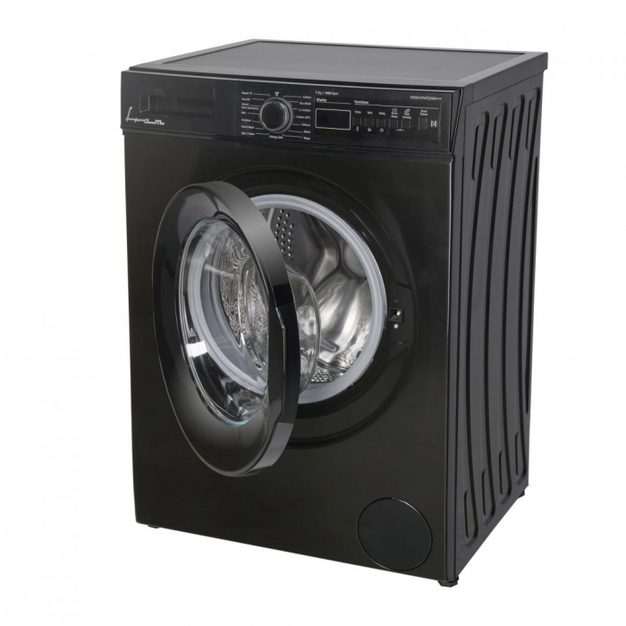 Masina de spalat rufe, 1400 Rpm, 15 programe, clasa D, capacitate 7 kg, negru lucios, FRAM [2]