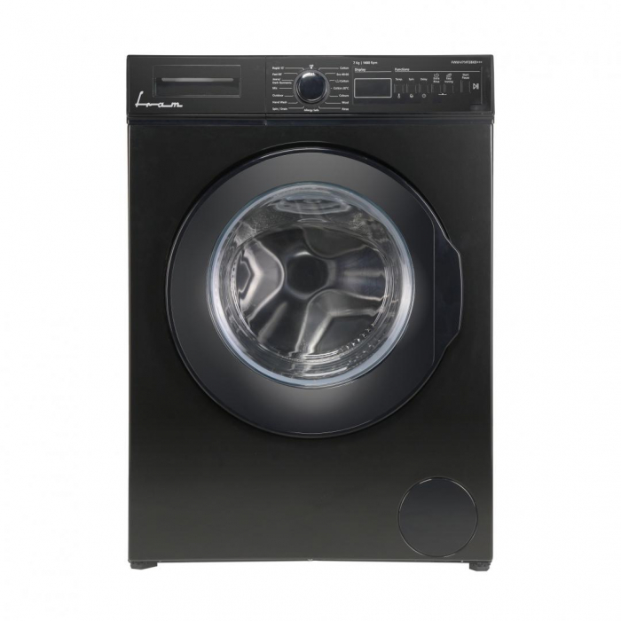 Masina de spalat rufe, 1400 Rpm, 15 programe, clasa D, capacitate 7 kg, negru lucios, FRAM [1]