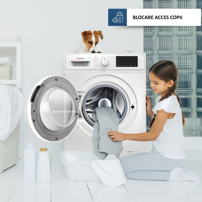 Masina de spalat rufe automata, capacitate 10 kg, clasa A, 16 programe, display LED, 1400 rpm, motor inverter, ALBATROS [13]