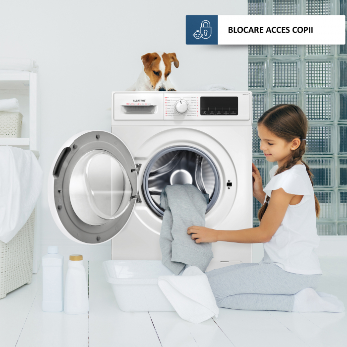 Masina de spalat rufe automata, capacitate 12 kg, clasa A, 16 programe, display LED, 1400 rpm, motor inverter, ALBATROS [11]