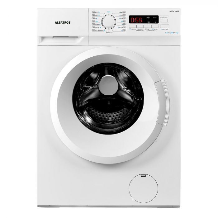 Masina de spalat rufe automata, capacitate 6 kg, model Slim, clasa E, 15 programe, afisaj electronic, 1000 rpm, ALBATROS [1]