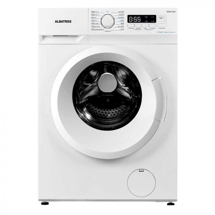 Masina de spalat rufe automata, capacitate 8 kg, model Slim, clasa A, 15 programe, afisaj electronic, 1400 rpm, motor inverter, ALBATROS [1]