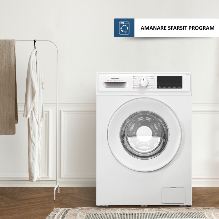 Masina de spalat rufe automata, capacitate 9 kg, clasa A, 16 programe, display LED, 1400 rpm, motor inverter, ALBATROS [14]