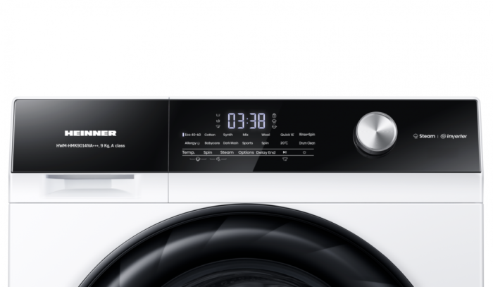 Masina de spalat rufe, automata, clasa A, motor inverter, capacitate 9 kg, 1400 Rpm, display touch, New Generation, Alb, HEINNER [4]