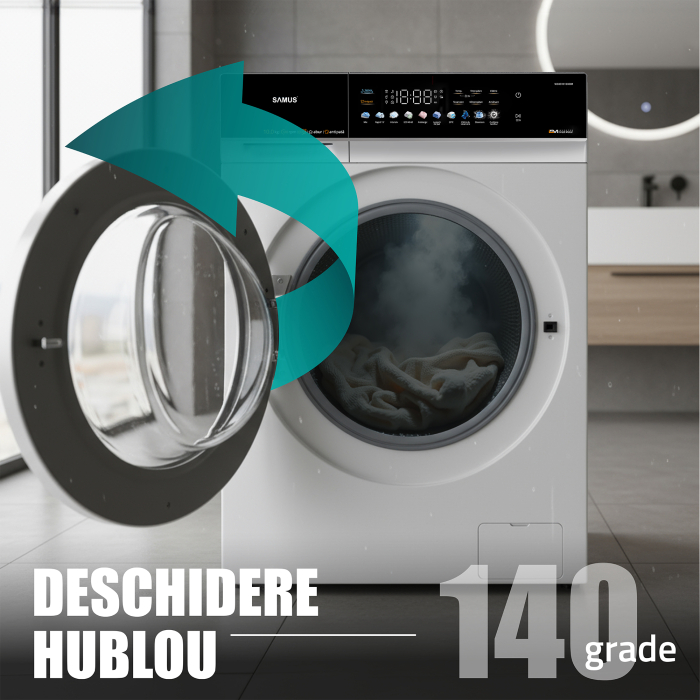 Masina de spalat rufe, automata, motor inverter, capacitate 10 kg, 1200 Rpm, 10 programe, display color, clasa A, SAMUS [8]