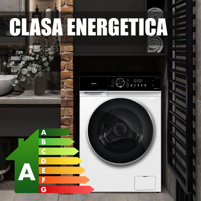 Masina de spalat rufe, automata, motor inverter, capacitate 10 kg, 1200 Rpm, 14 programe, display color, clasa A, SAMUS [6]
