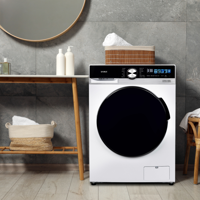 Masina de spalat rufe, automata, motor inverter, capacitate 8 kg, 1400 Rpm, 14 programe, display pictograme, clasa A, SAMUS [17]