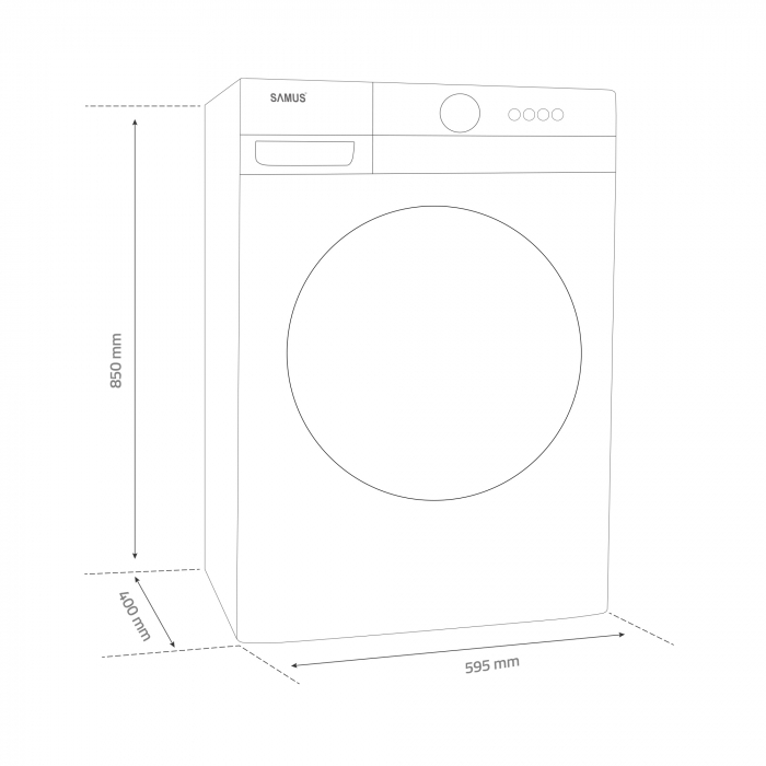 Masina de spalat rufe, capacitate 6 kg, 23 programe, 1000 Rpm, clasa D, Slim, Samus WSL-6101 [2]
