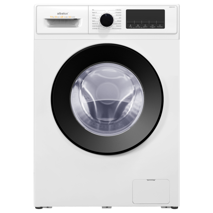 Masina de spalat rufe, capacitate 7 kg, 16 programe, clasa A, 1400 Rpm, motor inverter, display LED, Alb, ALBALUX [1]