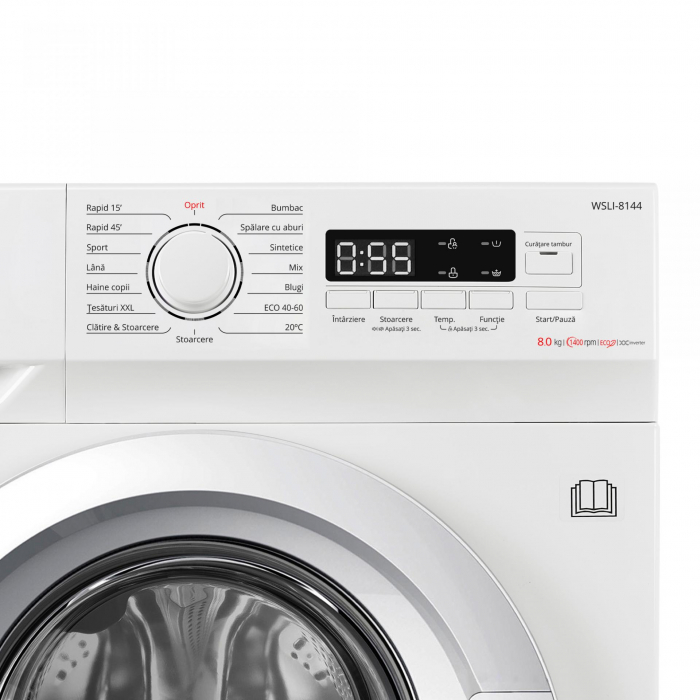 Masina de spalat rufe, capacitate 8 kg, 15 programe, 1400 Rpm, clasa A, Slim, motor Inverter, Samus WSLI-8144 [3]