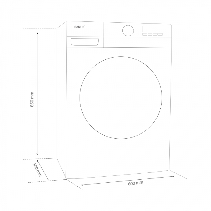 Masina de spalat rufe, capacitate 9 kg, 15 programe, 1400 Rpm, clasa A, Slim, motor Inverter, Samus WSLI-9144 [5]